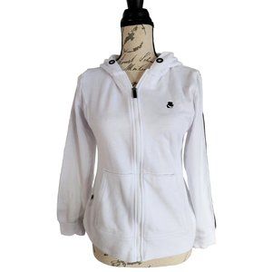 KARL LAGERFELD PARIS Women's White Full Zip Hoodie Size Small